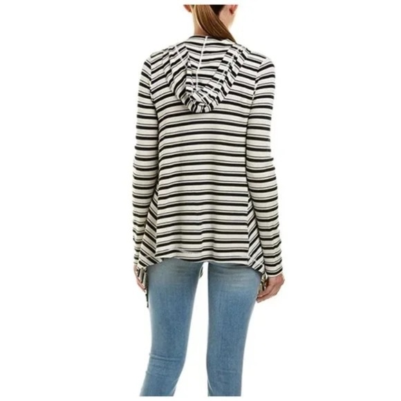 Splendid Stripe Hooded Drape Cardigan - Picture 2 of 13